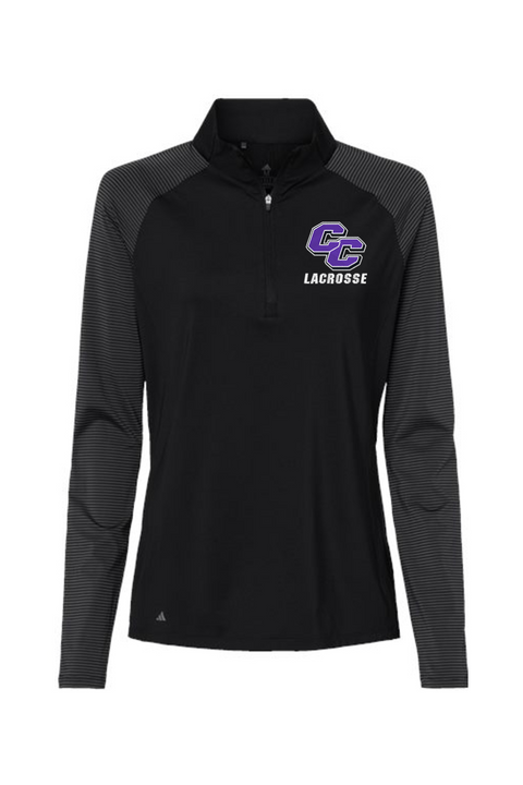 Adidas Women's Stripe Block Quarter-Zip Pullover