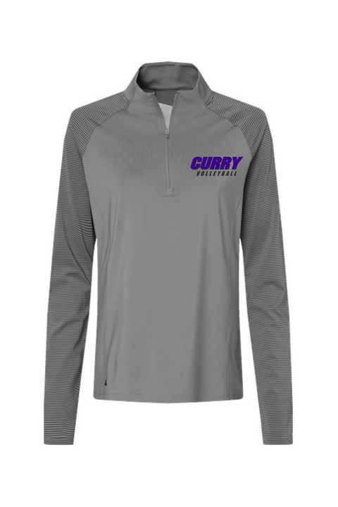 Adidas Women's Stripe Block Quarter-Zip Pullover