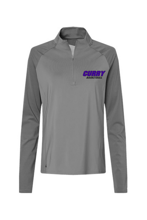 Adidas Women's Stripe Block Quarter-Zip Pullover