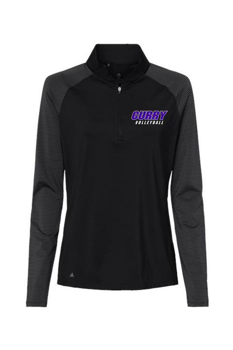 Adidas Women's Stripe Block Quarter-Zip Pullover