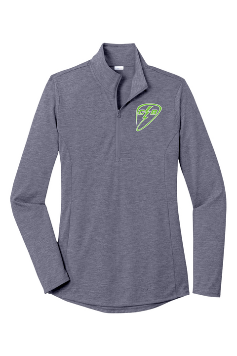 Sport-Tek Ladies PosiCharge Tri-Blend Wicking 1/4-Zip Pullover