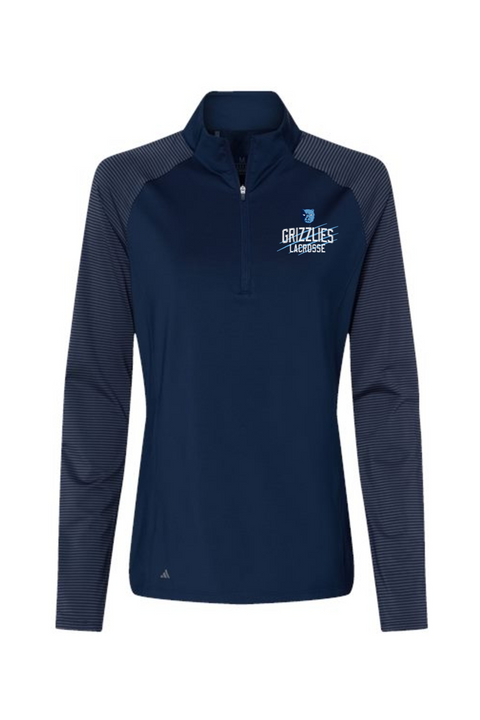 Adidas Women's Stripe Block Quarter-Zip Pullover