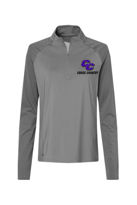 Adidas Women's Stripe Block Quarter-Zip Pullover