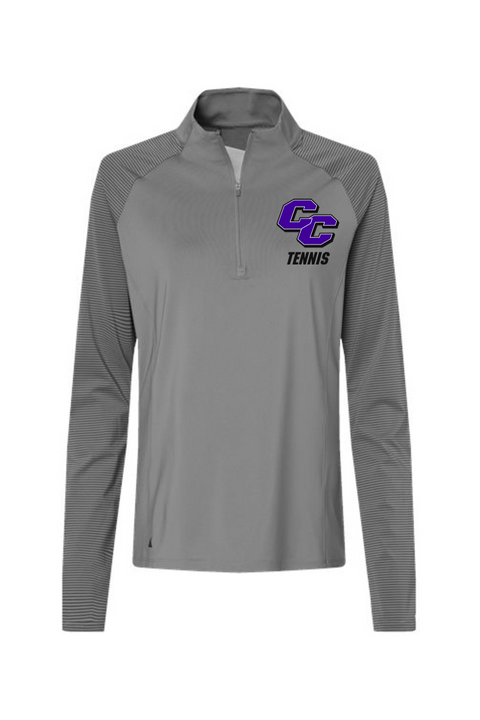 Adidas Women's Stripe Block Quarter-Zip Pullover