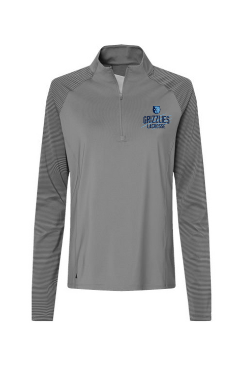 Adidas Women's Stripe Block Quarter-Zip Pullover