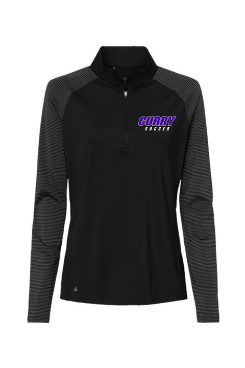 Adidas Women's Stripe Block Quarter-Zip Pullover