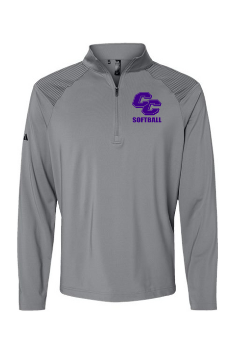 Adidas Shoulder Stripe Quarter-Zip Pullover