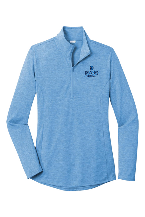Sport-Tek Ladies PosiCharge Tri-Blend Wicking 1/4-Zip Pullover