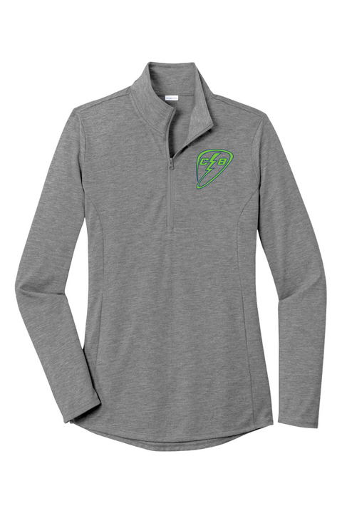 Sport-Tek Ladies PosiCharge Tri-Blend Wicking 1/4-Zip Pullover
