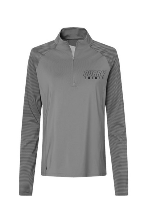 Adidas Women's Stripe Block Quarter-Zip Pullover