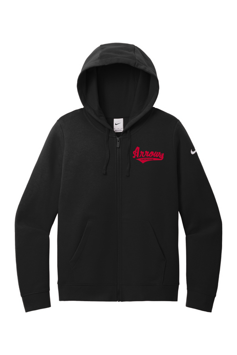 Nike Ladies Club Fleece Sleeve Swoosh Full-Zip Hoodie