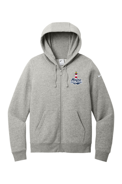 Nike Ladies Club Fleece Sleeve Swoosh Full-Zip Hoodie