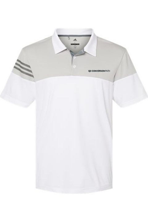 Adidas Heathered 3-Stripes Colorblocked Polo
