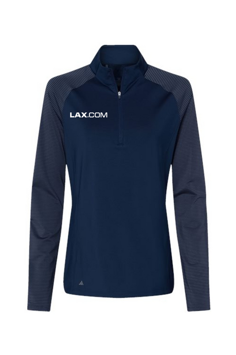 Adidas Women's Stripe Block Quarter-Zip Pullover