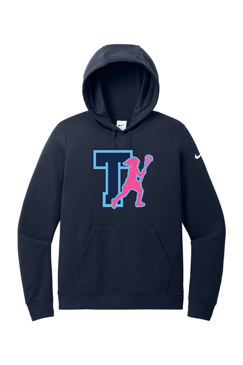 Nike Ladies Club Fleece Sleeve Swoosh Pullover Hoodie