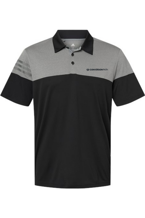Adidas Heathered 3-Stripes Colorblocked Polo