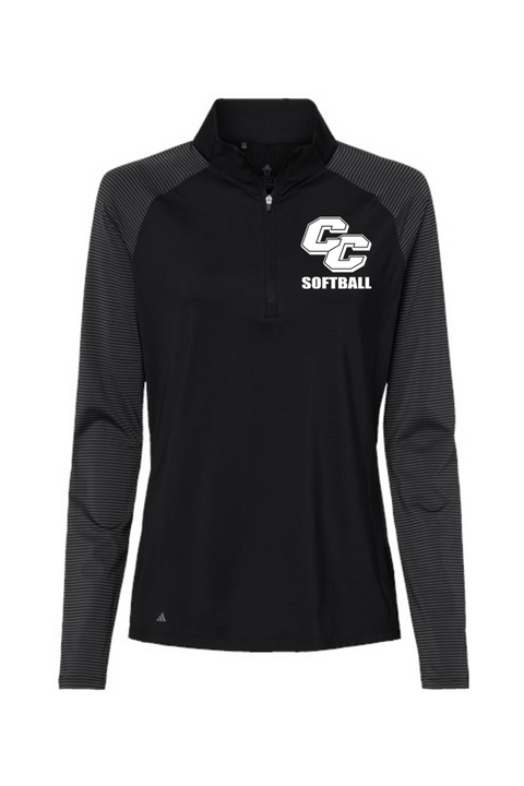 Adidas Women's Stripe Block Quarter-Zip Pullover