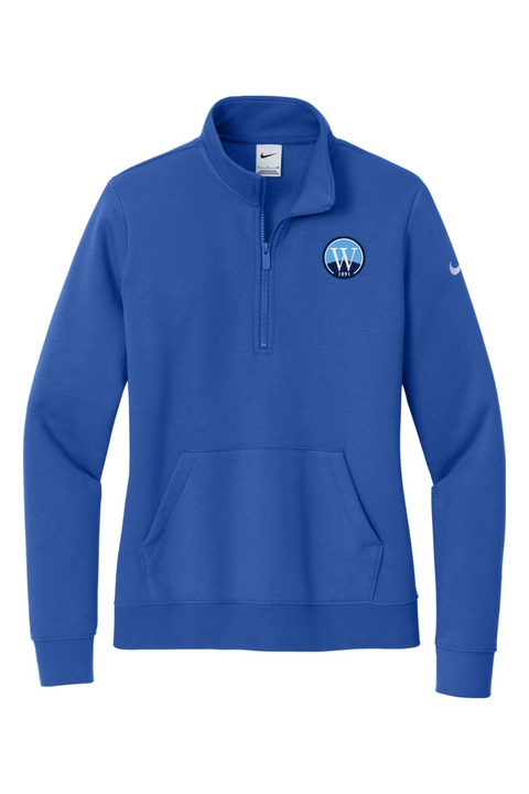 Nike Ladies Club Fleece Sleeve Swoosh 1/2-Zip