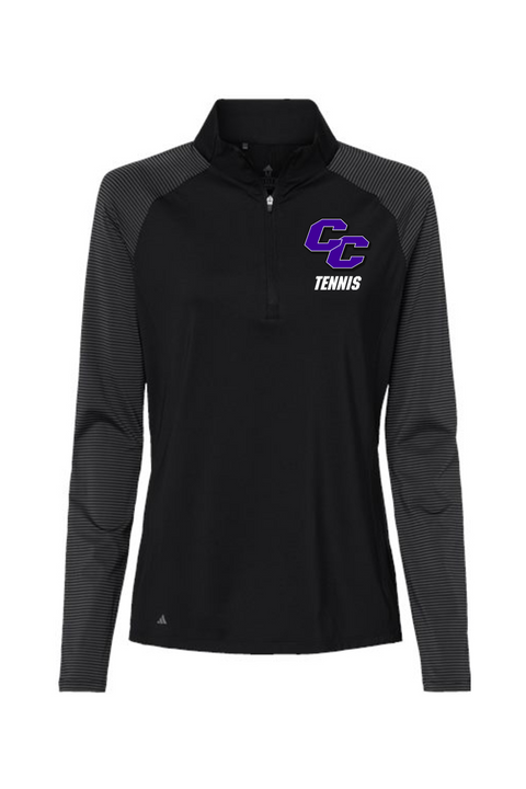 Adidas Women's Stripe Block Quarter-Zip Pullover