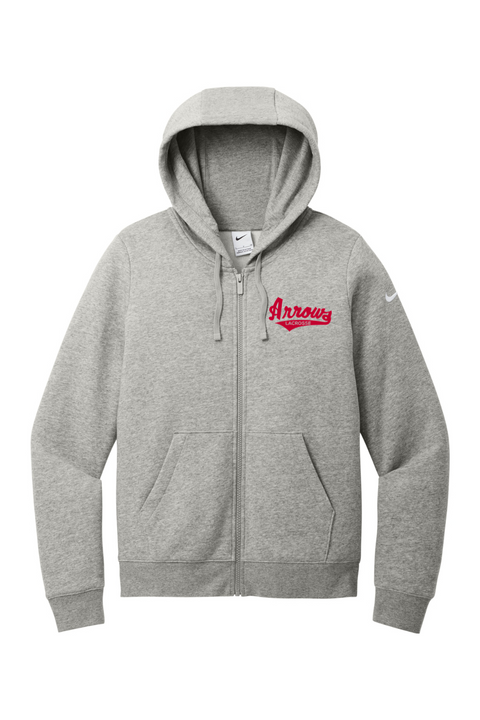 Nike Ladies Club Fleece Sleeve Swoosh Full-Zip Hoodie