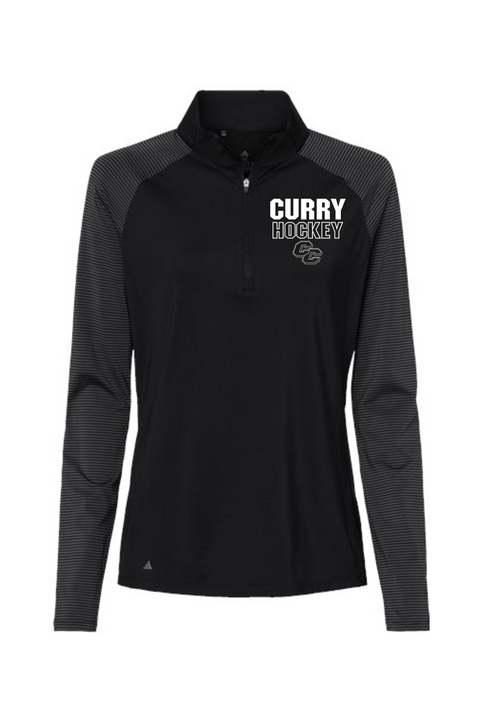 Adidas Women's Stripe Block Quarter-Zip Pullover