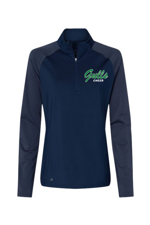 Adidas Women's Stripe Block Quarter-Zip Pullover