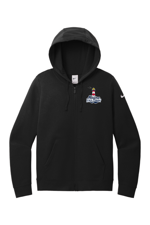 Nike Ladies Club Fleece Sleeve Swoosh Full-Zip Hoodie