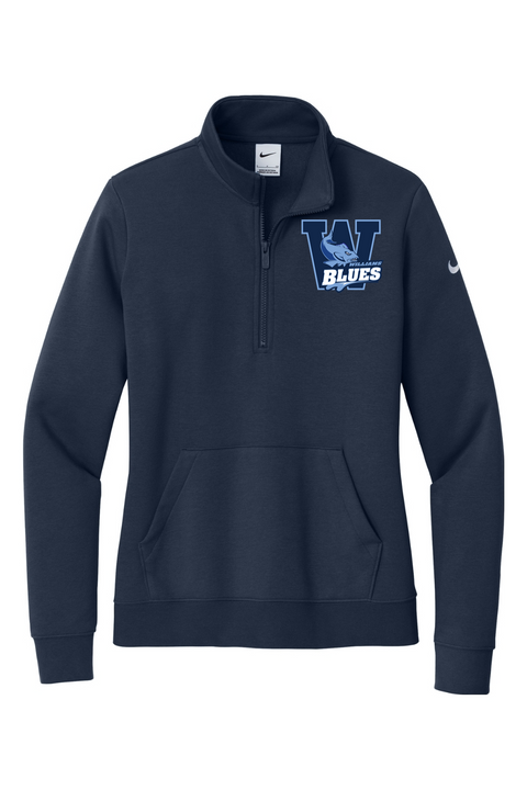 Nike Ladies Club Fleece Sleeve Swoosh 1/2-Zip