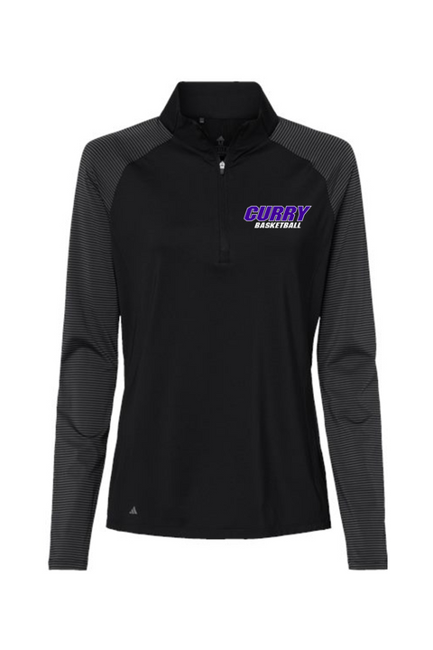 Adidas Women's Stripe Block Quarter-Zip Pullover