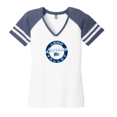 WOMENS GAME VNECK TEE - CIRCLE LOGO